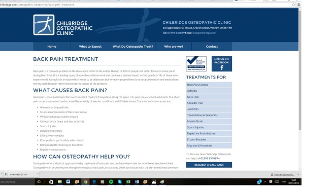 Chilbridge back pain